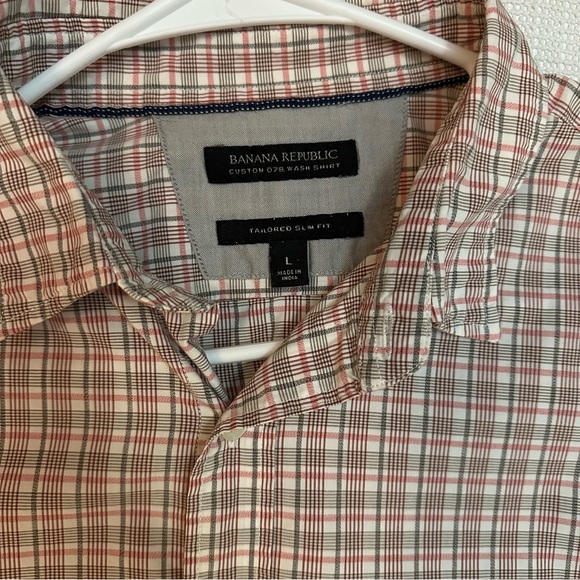 Banana Republic Men’s Button Down Plaid Shirt Size Large Preppy Western Country - Picture 5 of 6
